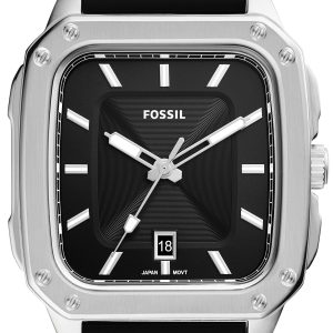 Fossil Herrklocka FS5980 Inscription Svart/Gummi Ø42 mm