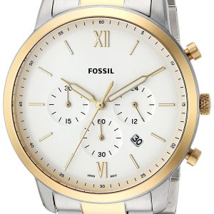 Fossil Neutra Chronograph Herrklocka FS5385 Vit/Gulguldtonat stål