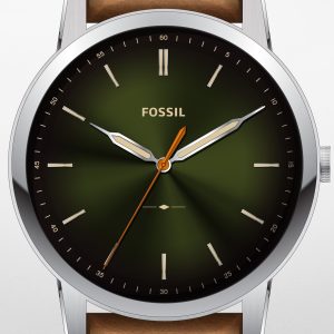 Fossil The Minimalist 3H Herrklocka FS5870 Grön/Läder Ø44 mm