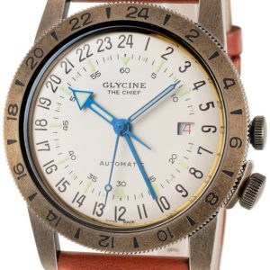 Glycine Airman Herrklocka GL0245 Silverfärgad/Läder Ø40 mm