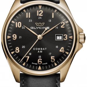 Glycine Combat Classic GL0283 Svart/Läder Ø43 mm