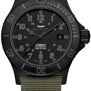 Glycine Combat GL0084 Svart/Textil Ø42 mm