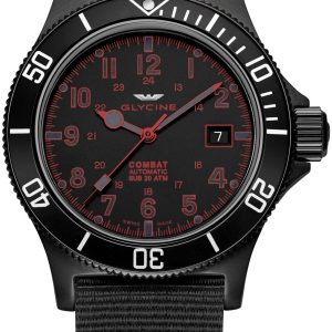 Glycine Combat GL0085 Svart/Textil Ø42 mm