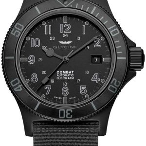 Glycine Combat GL0086 Svart/Textil Ø42 mm