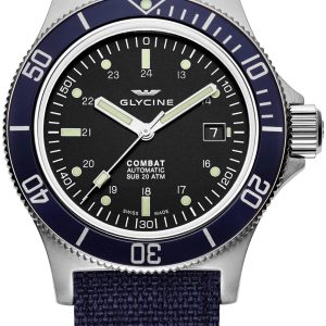 Glycine Combat GL0094 Svart/Textil Ø42 mm