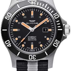 Glycine Combat GL0097 Svart/Textil Ø48 mm