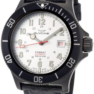 Glycine Combat Herrklocka GL0189 Vit/Läder Ø42 mm