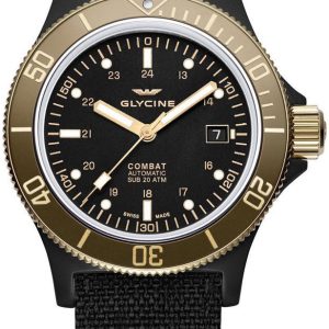 Glycine GL0093 Combat Svart/Textil Ø42 mm