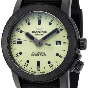 Glycine GL0142 Airman Antikvit/Läder Ø42 mm