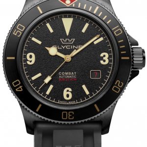 Glycine GL0269 Combat Sub Svart/Gummi Ø42 mm