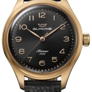 Glycine GL0335 Bienne 1914 Svart/Läder Ø39 mm