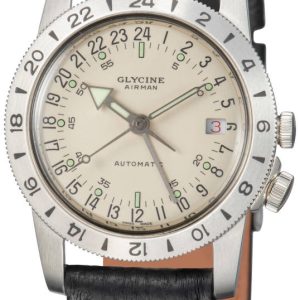 Glycine GL0372 Airman Vit/Läder Ø36 mm