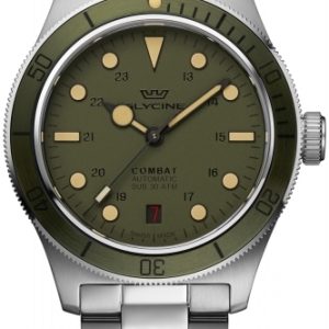 Glycine GL0405 Combat Sub Grön/Stål Ø39 mm