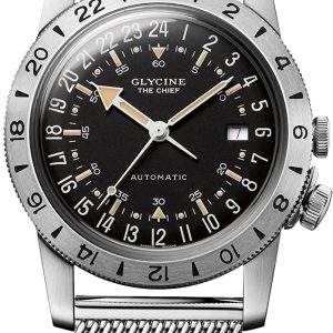 Glycine GL0468 Airman Svart/Stål Ø40 mm