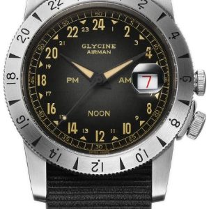 Glycine GL0478 Airman Svart/Läder Ø40 mm