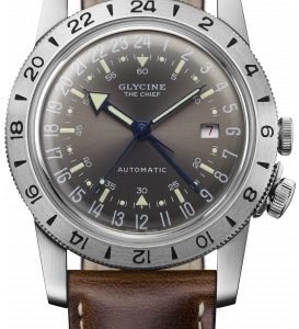 Glycine Herrklocka GL0303 Airman Vintage Brun/Läder Ø40 mm