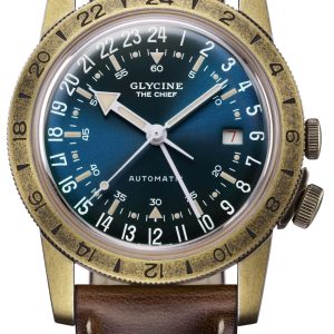 Glycine Herrklocka GL0308 Airman Vintage Blå/Läder Ø40 mm