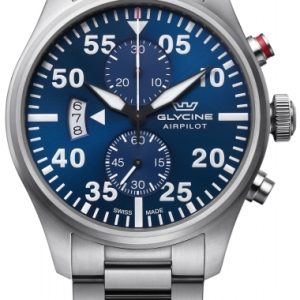 Glycine Herrklocka GL0354 Airpilot Chrono Blå/Stål Ø44 mm