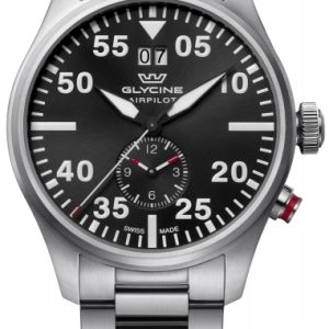 Glycine Herrklocka GL0363 Airpilot Dual Time Svart/Stål Ø44 mm