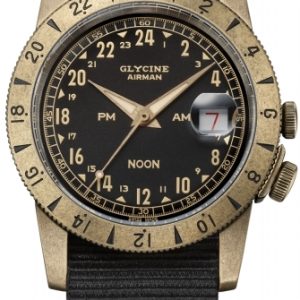 Glycine Herrklocka GL0379 Airman Vintage Svart/Textil Ø40 mm