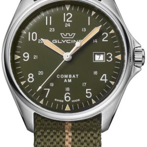 Glycine Herrklocka GL0458 Combat Grön/Läder Ø43 mm