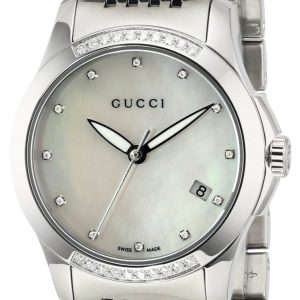 Gucci 126 SM Damklocka YA126510 Vit/Stål Ø27 mm