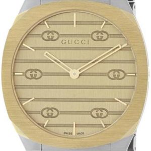 Gucci 25H Damklocka YA163403 Gulguldstonad/Stål Ø34 mm