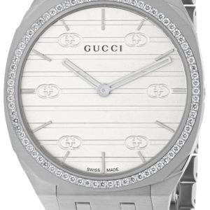 Gucci 25H Herrklocka YA163303 Vit/Stål Ø40 mm