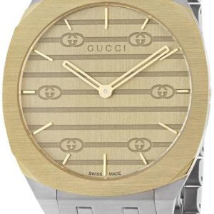 Gucci 25H YA163405 Gulguldstonad/Stål Ø38 mm