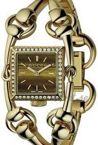 Gucci Damklocka YA116509 Signoria Brun/18 karat gult guld 20x20 mm