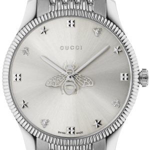 Gucci Damklocka YA1264153 G-Timeless Silverfärgad/Stål Ø36 mm