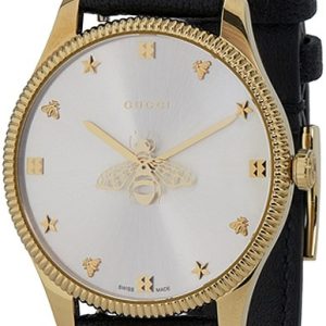 Gucci Damklocka YA1264181 G-Timeless Silverfärgad/Läder Ø36 mm