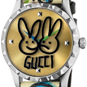 Gucci Damklocka YA1264203 G-Timeless Guldtonad/Läder Ø38 mm