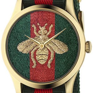 Gucci Damklocka YA126487B G-Timeless Flerfärgad/Textil Ø38 mm