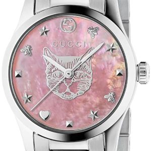 Gucci Damklocka YA1265013 G-Timeless Rosa/Stål Ø27 mm