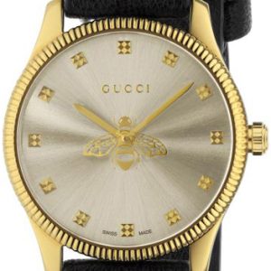 Gucci Damklocka YA1265023 G-Timeless Silverfärgad/Läder Ø29 mm