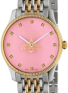 Gucci Damklocka YA1265030 G-Timeless Rosa/Gulguldtonat stål Ø29 mm