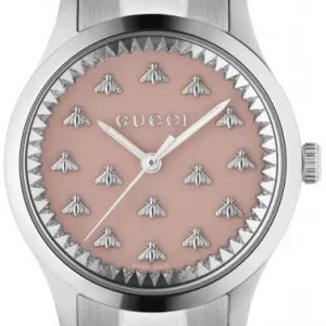 Gucci Damklocka YA1265033 G-Timeless Rosa/Stål Ø32 mm