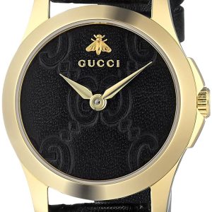 Gucci Damklocka YA126581A G-Timeless Svart/Läder Ø27 mm