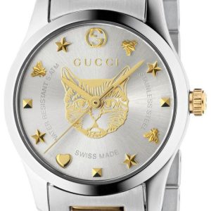 Gucci Damklocka YA126596 G-Timeless Silverfärgad/Gulguldtonat stål