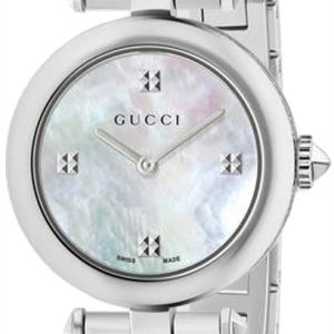 Gucci Damklocka YA141504 Diamantissima Vit/Stål Ø27 mm