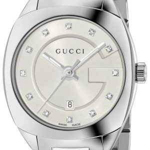 Gucci Damklocka YA142504 Vit/Stål Ø30 mm