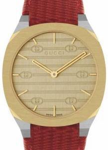 Gucci Damklocka YA163415 Gulguldstonad/Läder Ø34 mm