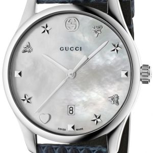 Gucci G-Timeless Damklocka YA126588 Vit/Läder Ø29 mm