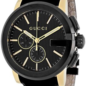 Gucci Herrklocka YA101203 G Chrono Svart/Läder Ø44 mm