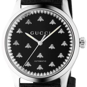 Gucci Herrklocka YA126286 G-Timeless Svart/Läder Ø42 mm