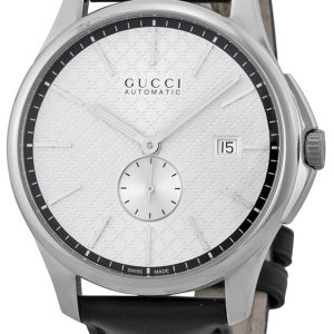 Gucci Herrklocka YA126313 G-Timeless Silverfärgad/Läder Ø40 mm