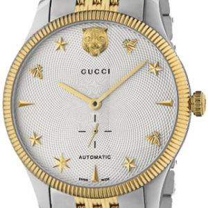 Gucci Herrklocka YA126356 G-Timeless Vit/Gulguldtonat stål Ø40 mm