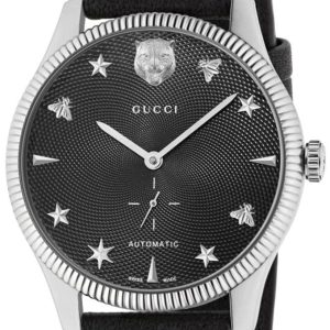 Gucci Herrklocka YA126365 G-Timeless Svart/Läder Ø40 mm