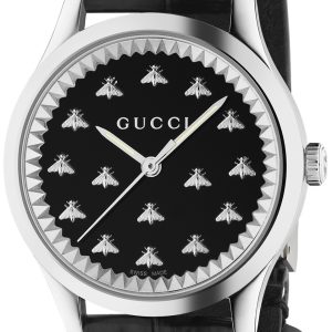 Gucci Herrklocka YA126380 G-Timeless Svart/Läder Ø42 mm